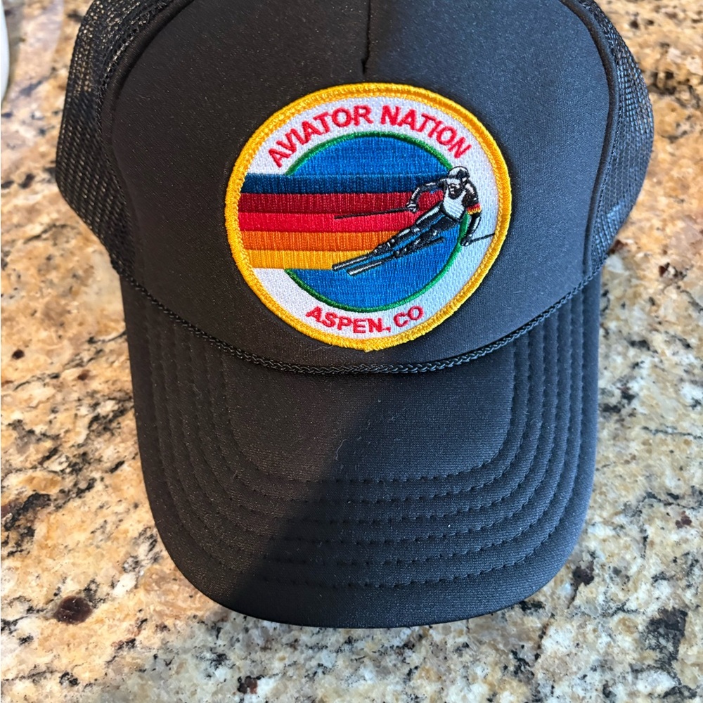 NEW- Aviator Nation Black Trucker Hat
